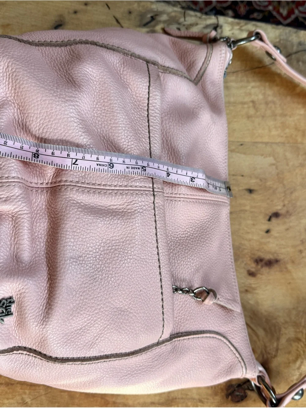The Sak Pink Pebbled Leather Shoulder Bag